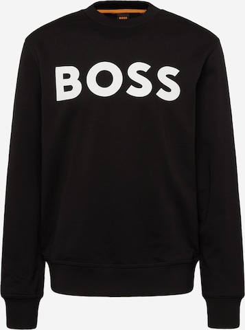 BOSS OrangeSweater majica 'WeBasic' - crna boja: prednji dio