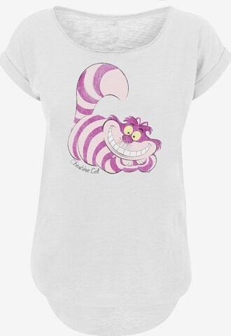 F4NT4STIC Shirt 'Disney Alice in Wonderland Cheshire Cat' in Wit: voorkant