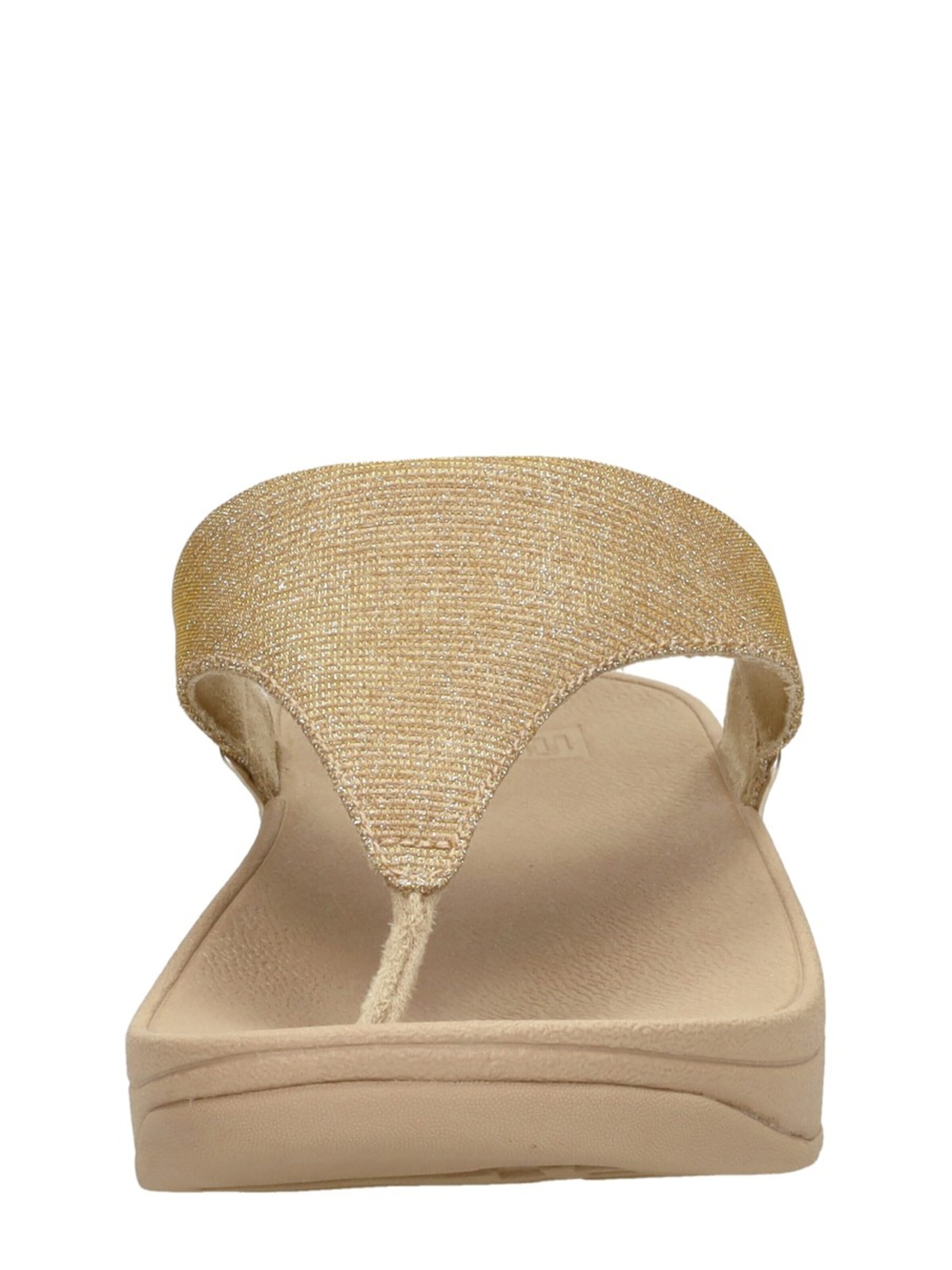 FitFlop Slipper 'Lulu Shimmerlux Toe - Post Sandals' in Beige