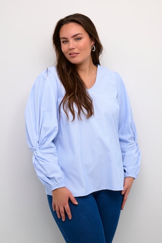 KAFFE CURVE Blouse 'Emmi ' in Blauw: voorkant