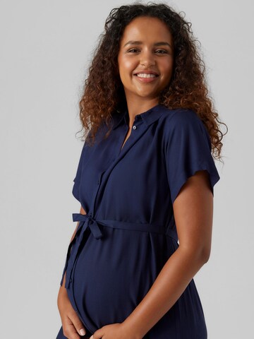 Vero Moda Maternity Košeľové šaty 'Bumpy' - Modrá