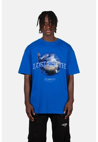 Lost Youth Тениска 'World' в синьо: отпред