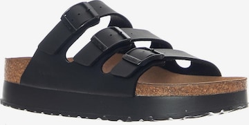 BIRKENSTOCK Sandały 'Florida III Platform Vegan Birko Flor Narrow Fit Black' w kolorze czarny: przód