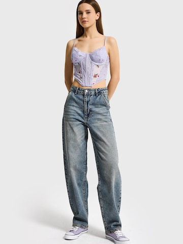 IT'S BASIC Loosefit Jeans 'SKATER MID RISE JEANS' in Blauw: voorkant