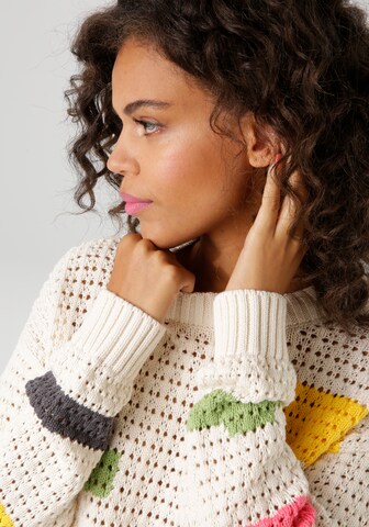 Aniston CASUAL Pullover in Weiß