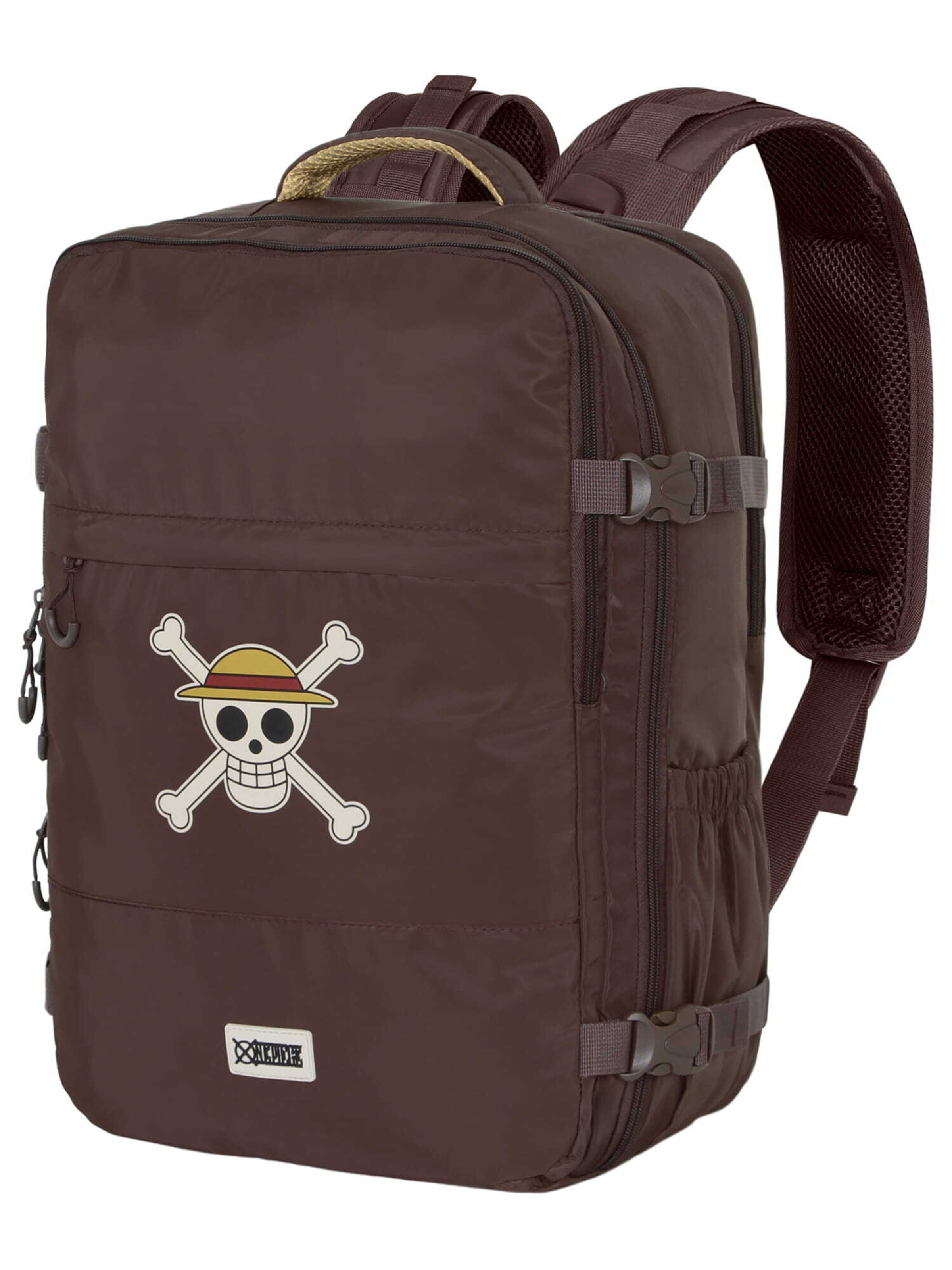 One Piece Backpack 'Strohhut Bande' in Brown: front