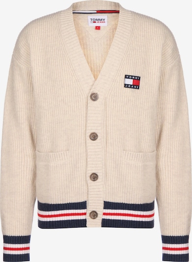 Tommy Jeans Knit Cardigan in Sand / Navy / Red, Item view