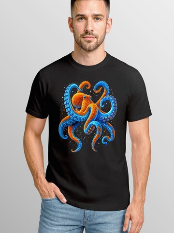 Neverless Shirt 'Tintenfisch' in Black