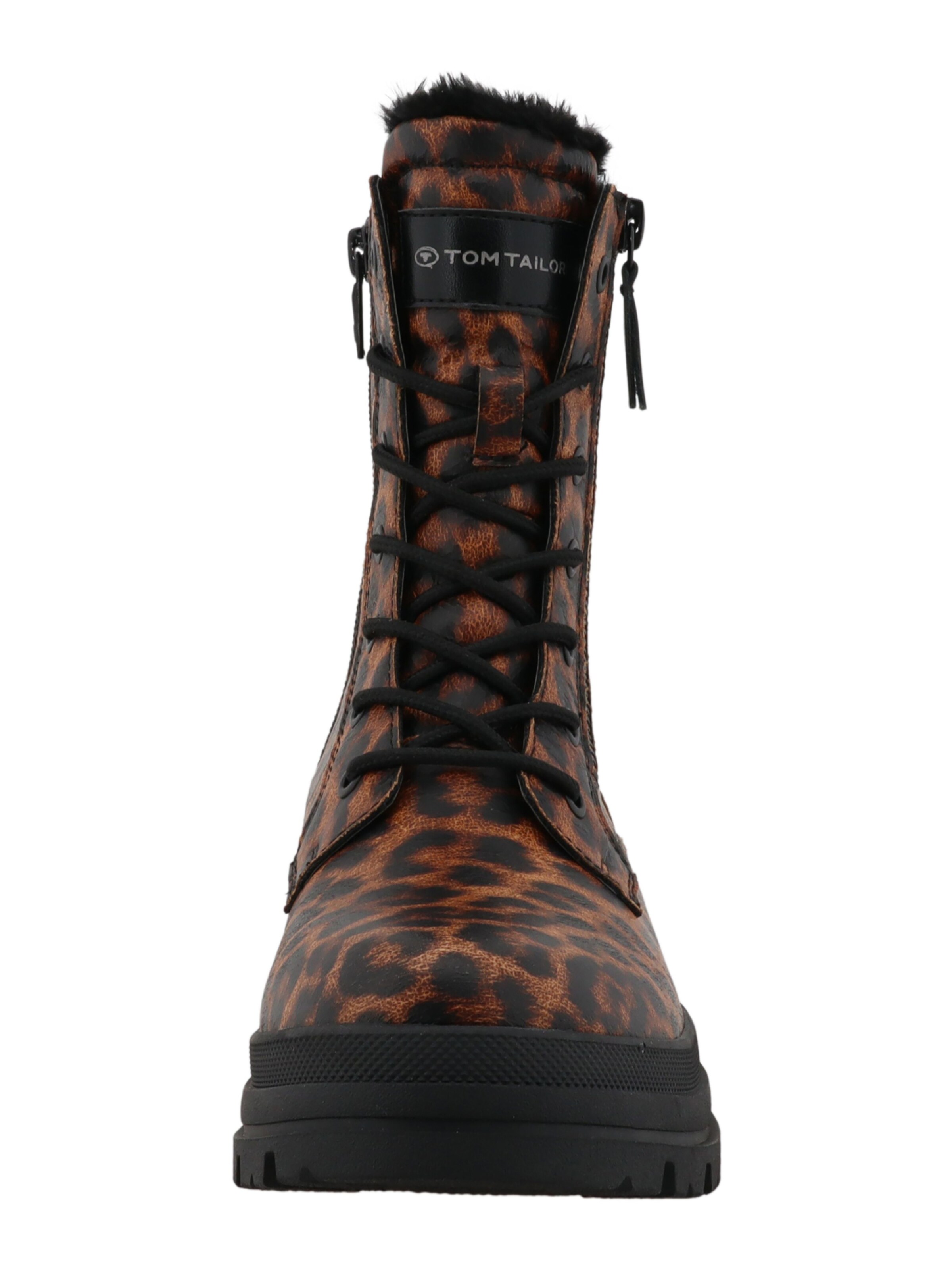 TOM TAILOR Gležnarji z vezalkami | rjava barva