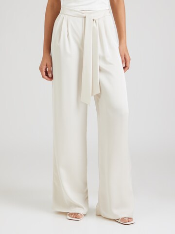 Wide leg Pantaloni con pieghe di millane in beige: frontale