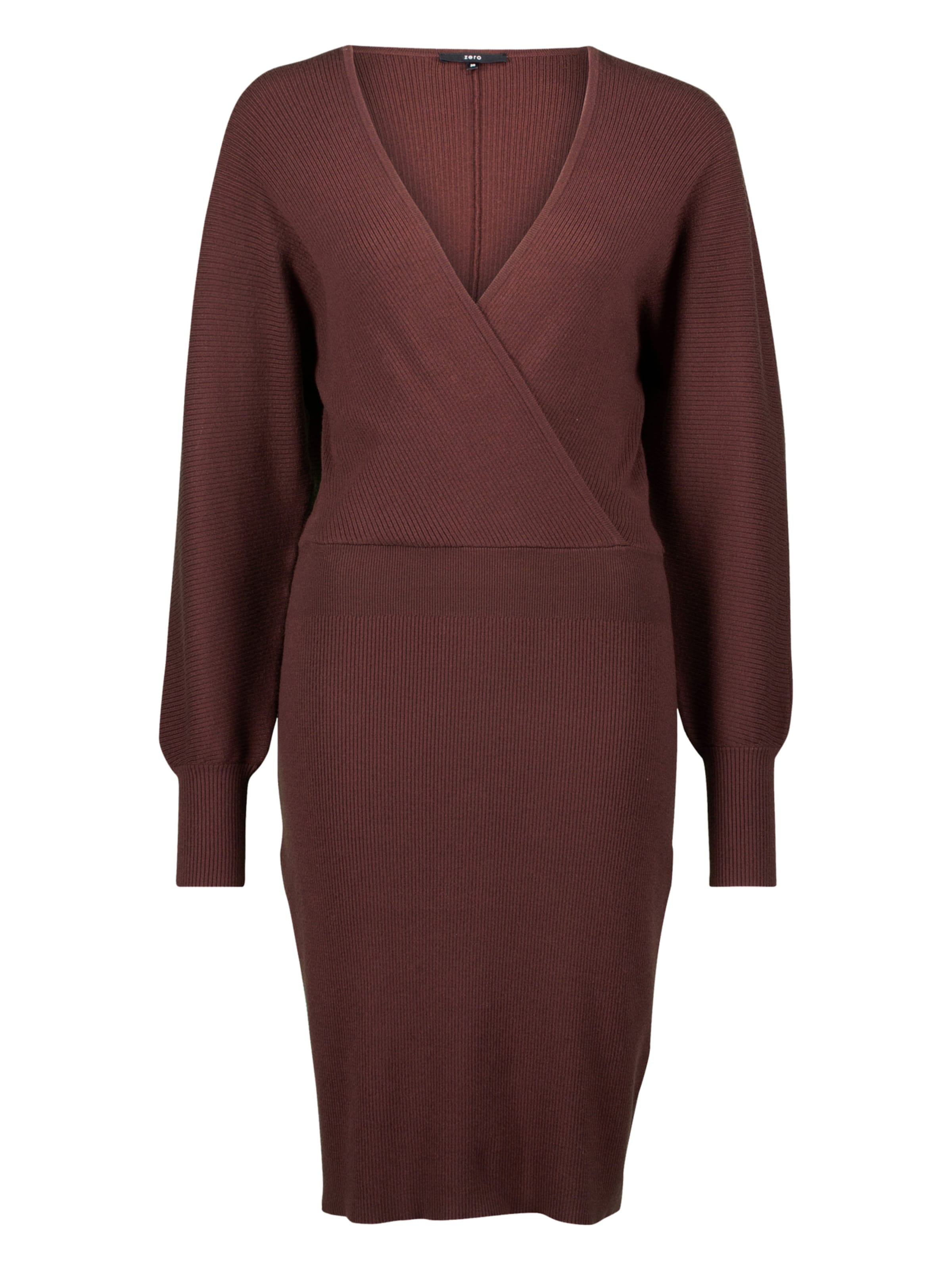 zero Gebreide jurk in Bruin: voorkant
