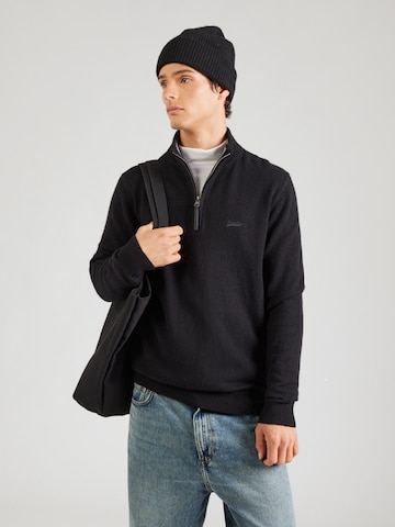 Superdry Pulóver - fekete: elől