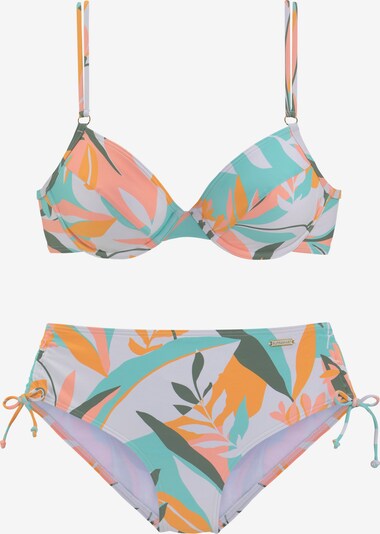 SUNSEEKER Bikini en menthe / vert foncé / violet pastel / corail, Vue avec produit