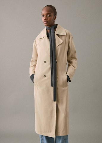 MANGO TEEN Between-Seasons Coat in Beige: front