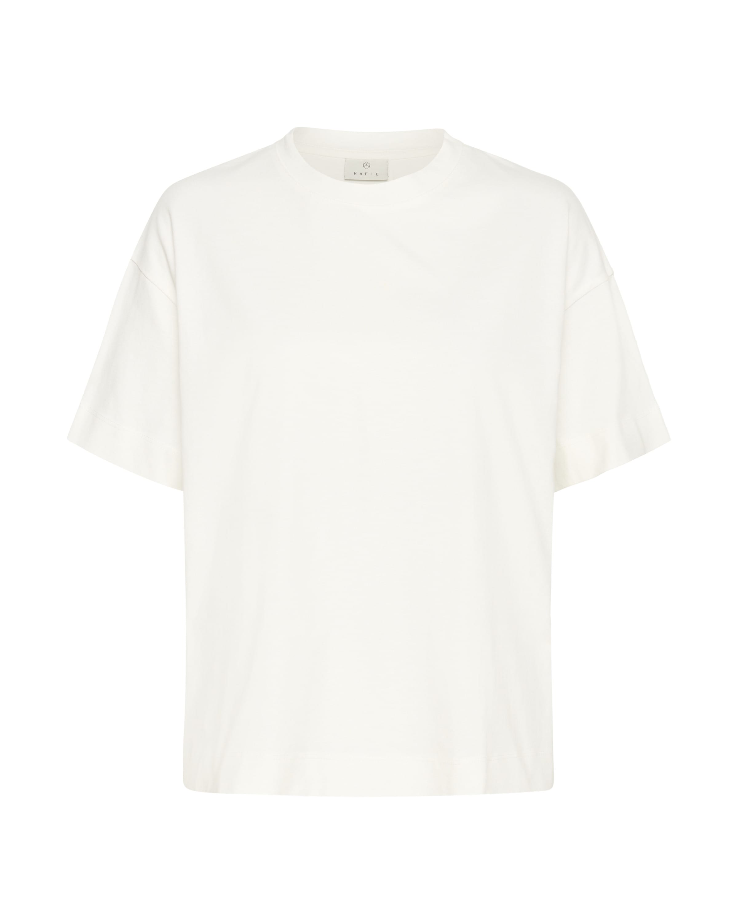 Kaffe - Camiseta talla grande 'KATomina' en blanco: frente
