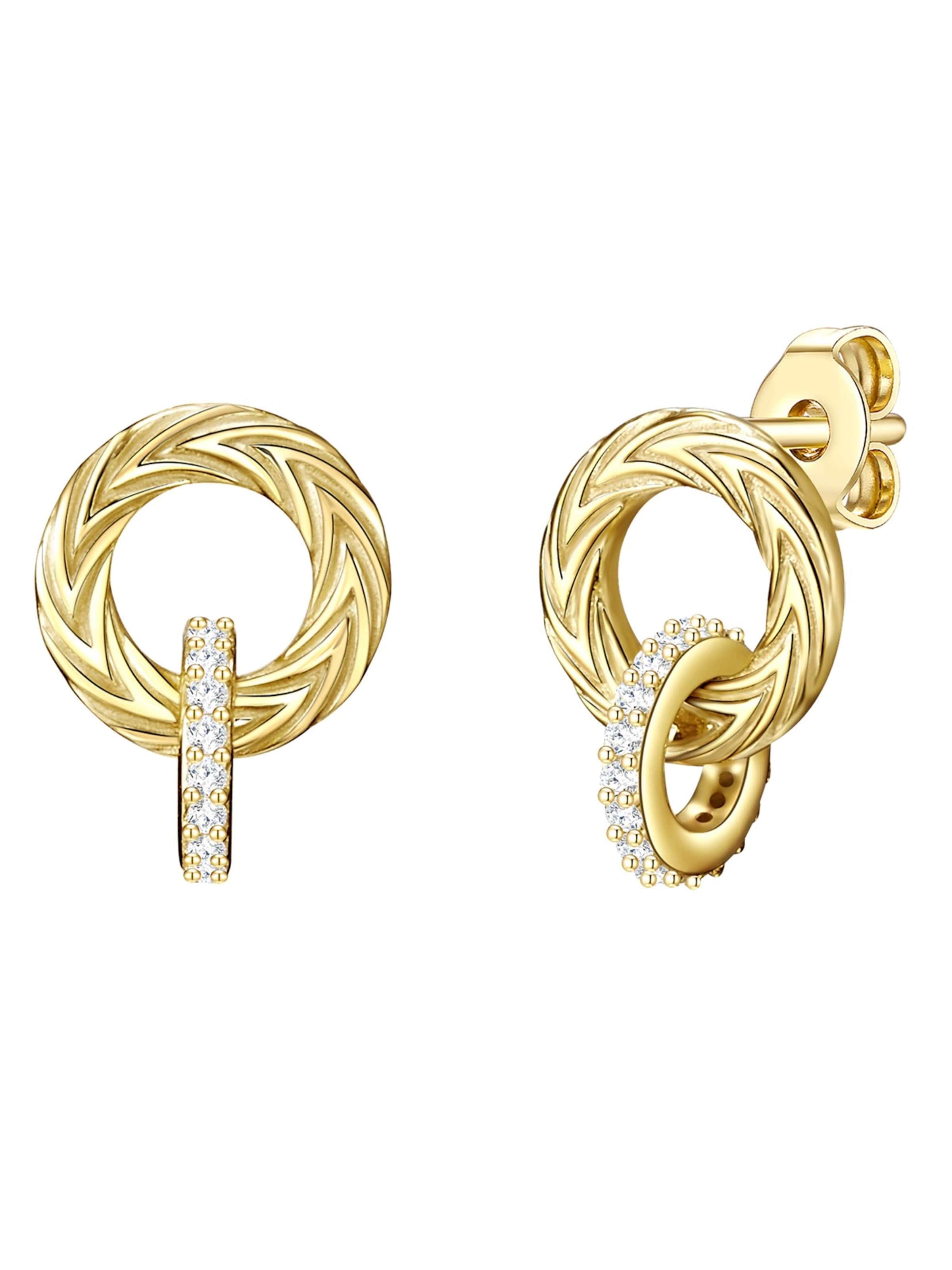 Boucles d'oreilles Lulu & Jane en or : devant