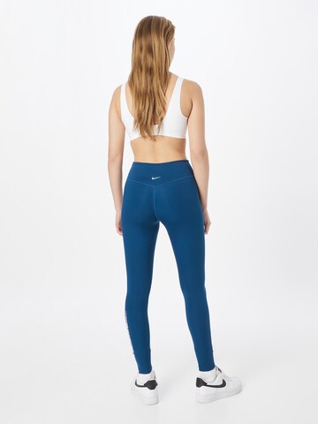 NIKE Skinny Sporthose in Blau