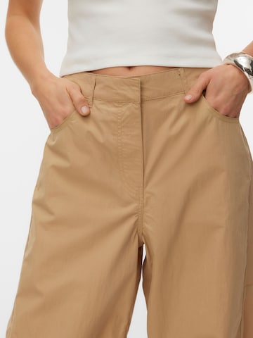 VERO MODA Wide Leg Hose 'VMJose' in Braun
