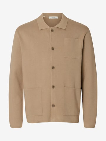 SELECTED Gebreid vest 'SLHMike' in Bruin: voorkant