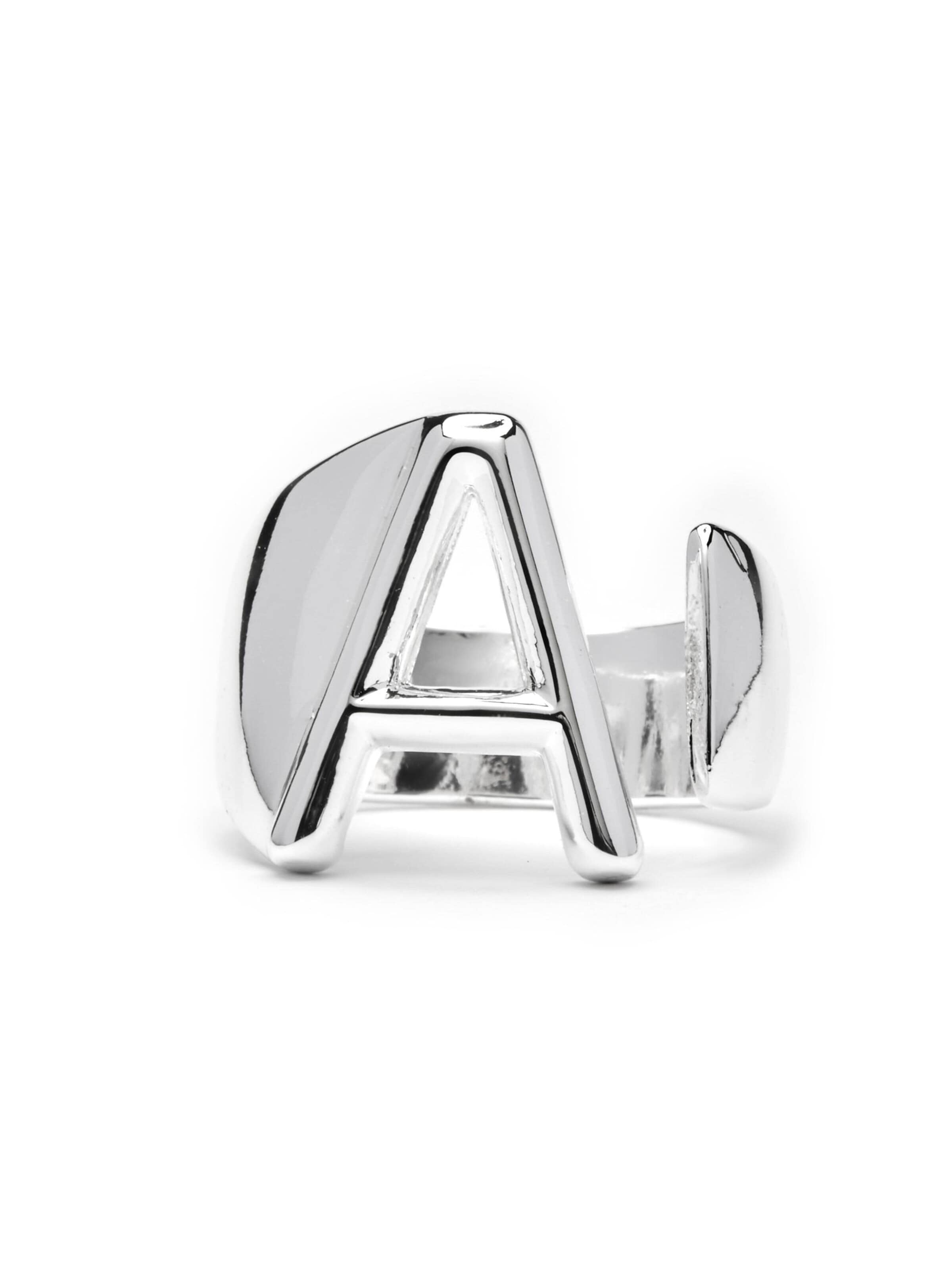 Luxenter - Anel 'Alphabet A' em prata: frente