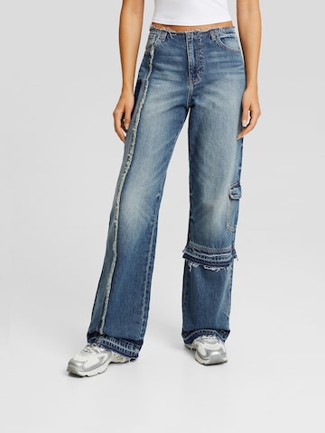 Regular Jeans de la Bershka pe albastru: față