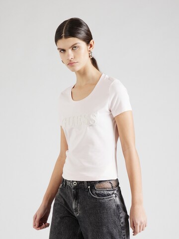 T-shirt GUESS en rose : devant