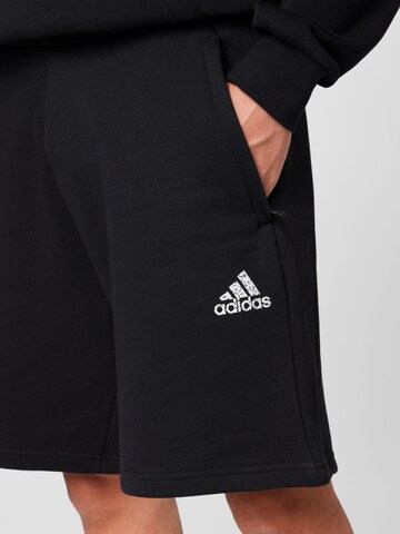 ADIDAS SPORTSWEAR - Regular Calças de desporto 'Stadium Fleece Recycled Badge Of' em preto