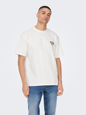 T-Shirt 'SHANS' Only & Sons en blanc : devant