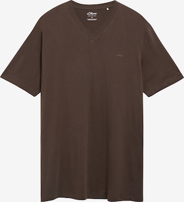 s.Oliver Men Big Sizes T-Shirt in Braun: Vorderseite