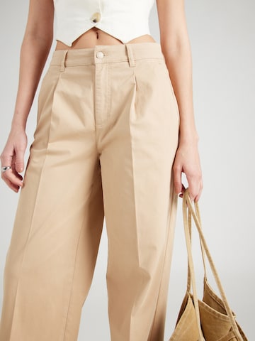 Wide Leg Pantalon à plis comma casual identity en marron