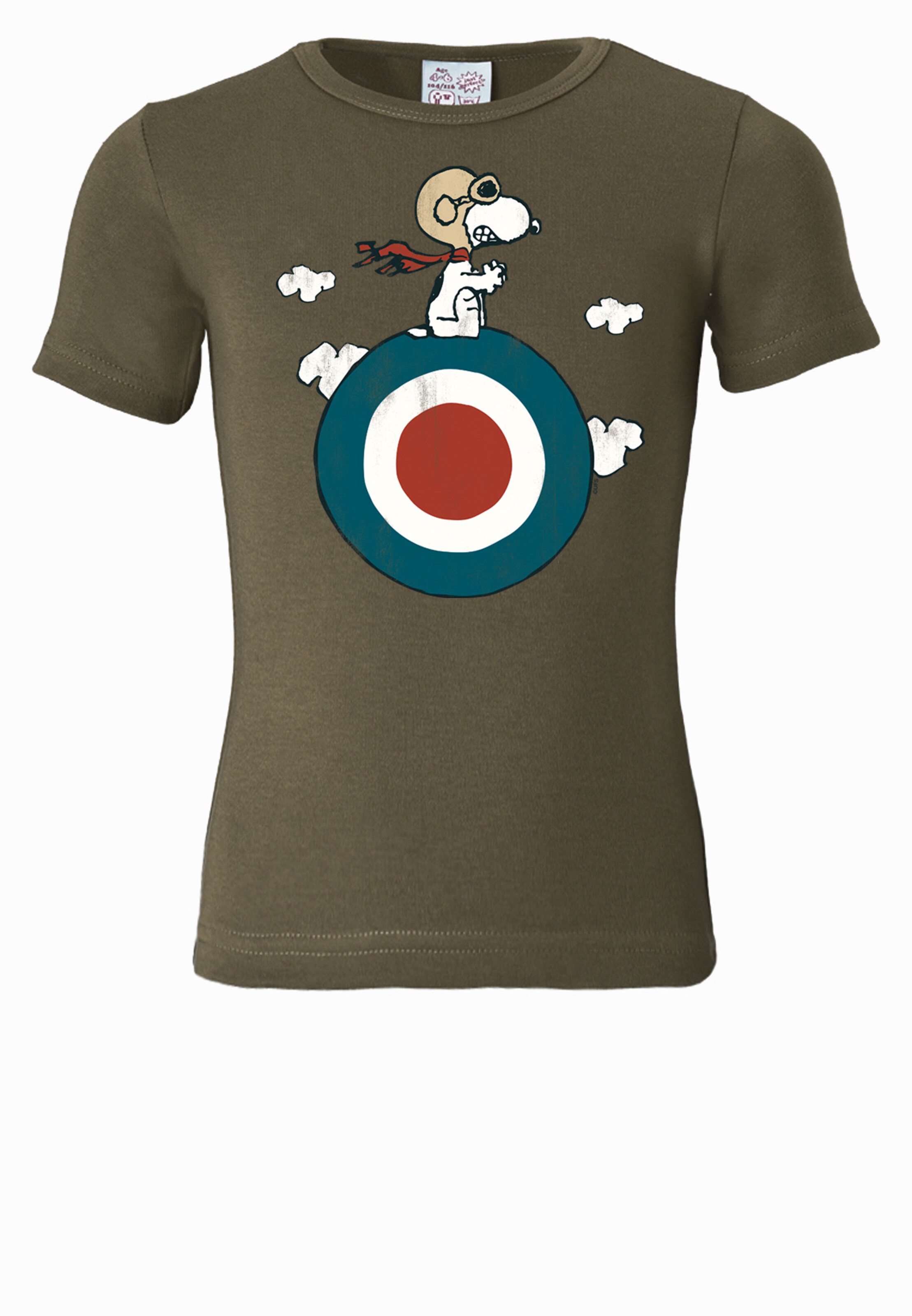 LOGOSHIRT T-Shirt Snoopy - Target in Grün: Vorderseite