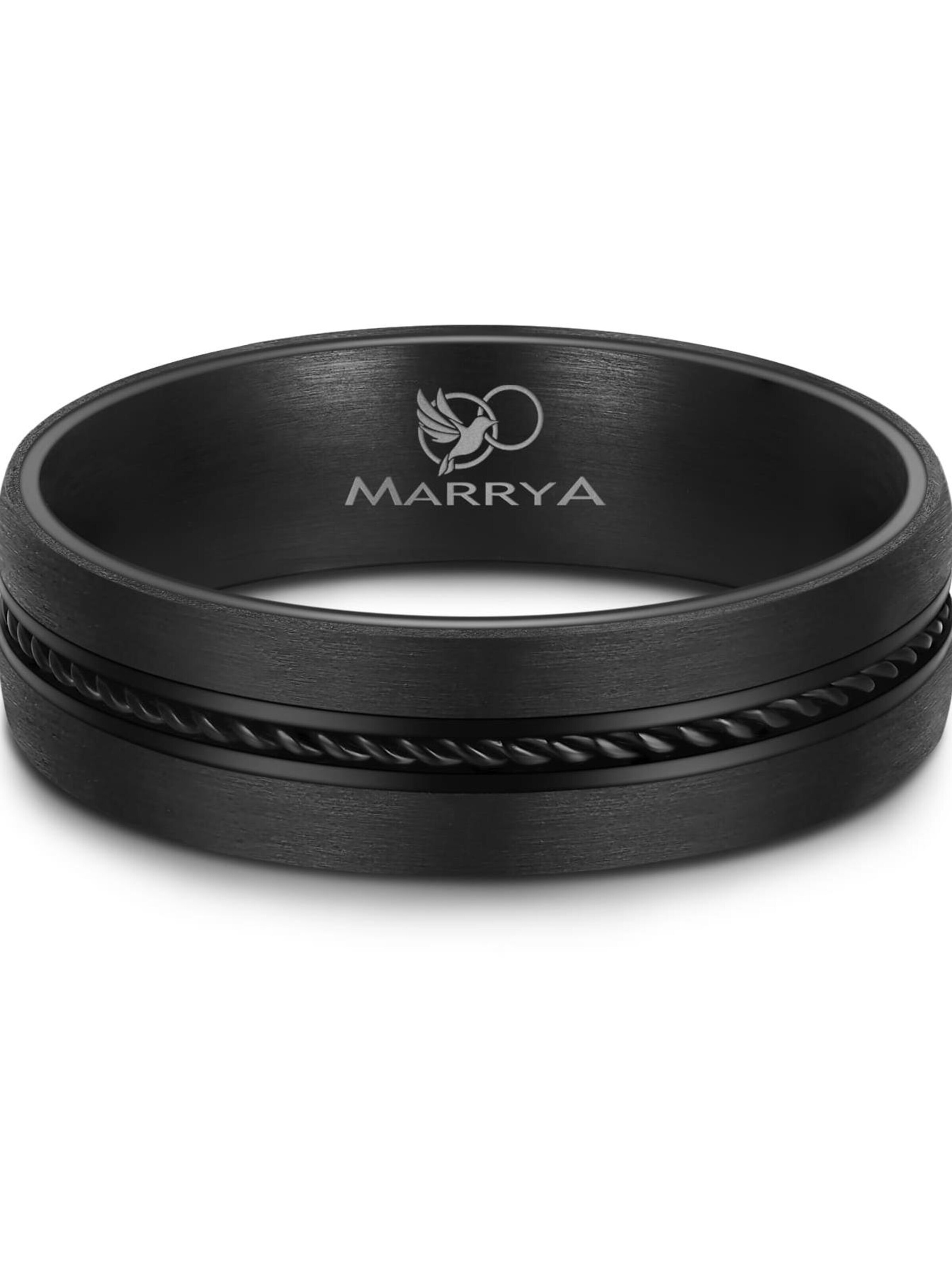 MARRYA Ring 'MARRYA CA-01 Ehering aus Carbon + Edelstahl - "Schwarz"' in Black