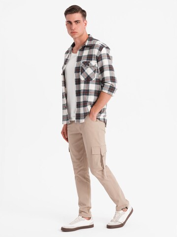 Effilé Pantalon cargo Ombre en beige