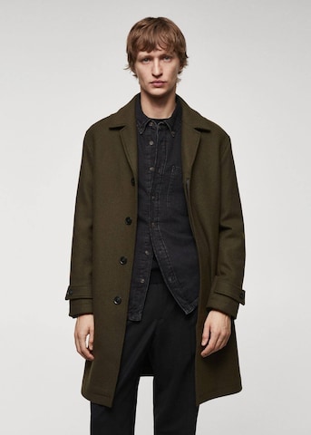 MANGO MAN Between-Seasons Coat 'Turen' in Green: front