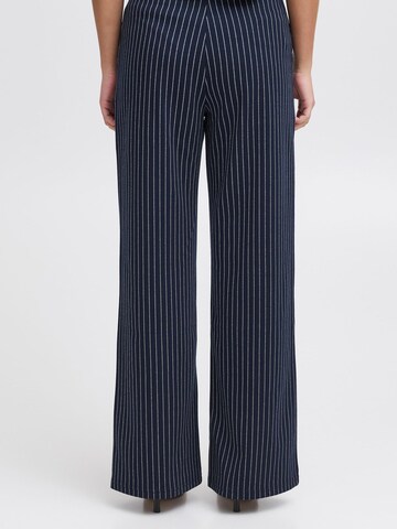 ICHI Regular Trousers ' IXKATE PINSTRIPED PA ' in Blue