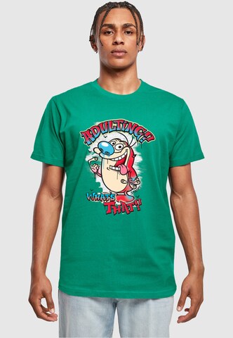 Merchcode Shirt 'Ren And Stimpy - Adulting' in Groen: voorkant