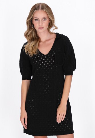 Robes en maille DreiMaster Vintage en noir : devant