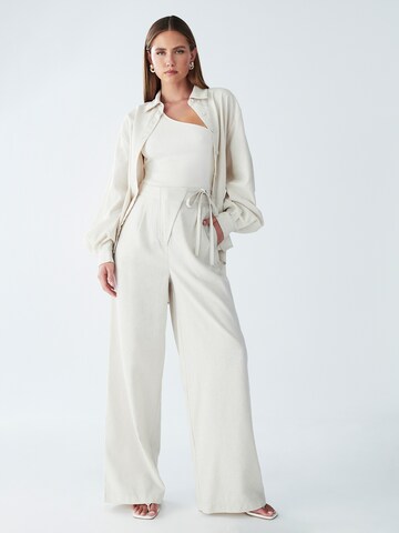 Willa Wide Leg Hose 'Glen' in Beige