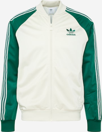 ADIDAS ORIGINALS Zip-Up Hoodie in White: front