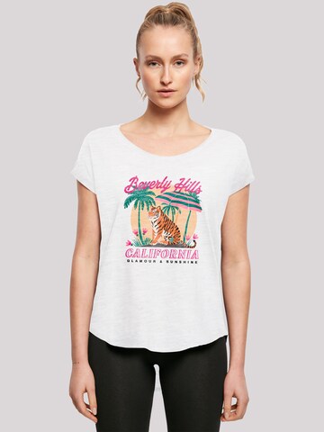 T-shirt 'Beverly Hills California Glamour Summer' F4NT4STIC en blanc : devant