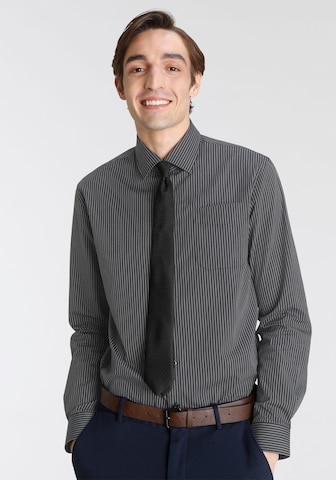 Man's World City Business EM Regular fit Button Up Shirt 'CVC' in Black: front