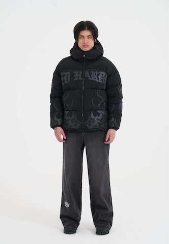 Ed Hardy Зимно яке 'Flaming Rose' в черно