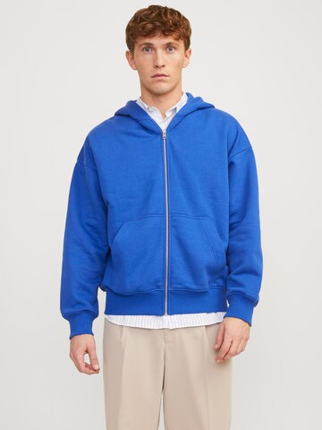 JACK & JONES Sweat jacket 'HARVEY' in Blue: front