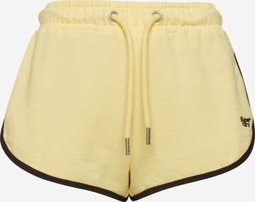 Superdry Regular Pants in Yellow: front