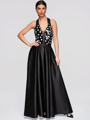 Robe de soirée Ombre en noir : devant