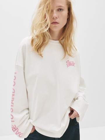 Pull&Bear Oversized shirt 'STWD' in White
