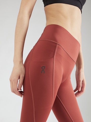 On Skinny Workout Pants in Red