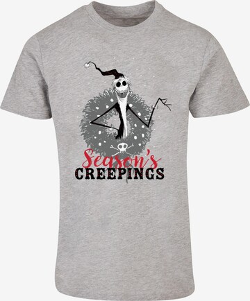 ABSOLUTE CULT T-Shirt 'The Nightmare Before Christmas - Seasons Creepings Wreath' in Grau: predná strana