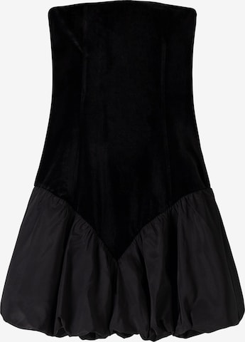 BershkaKoktel haljina - crna boja: prednji dio