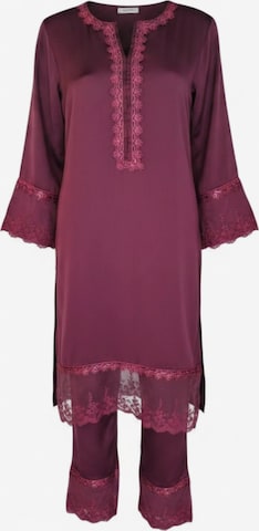 Tunique 'RADWA 2 PCs Women's Floral Co-ord Set' Radwa en rouge : devant